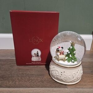 Lenox Disney Holiday Snow Globe with Cream Base
